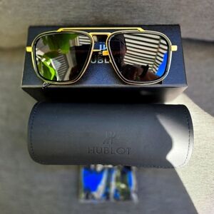 Hublot Gold Frame Sunglasses with Black Lenses